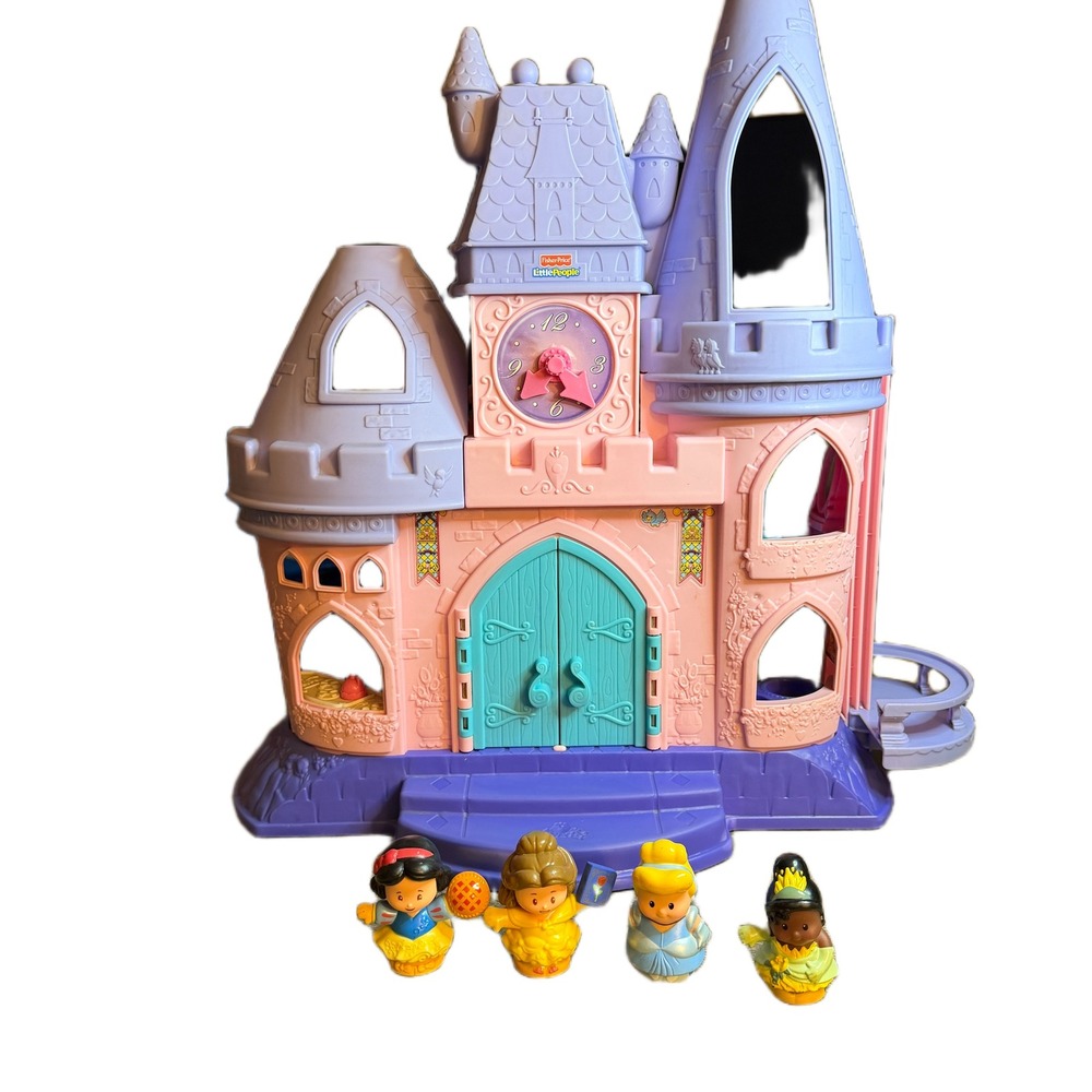 Fisher-Price Little People Disney Princess Songs Palace Castle 4 Figures Pink
